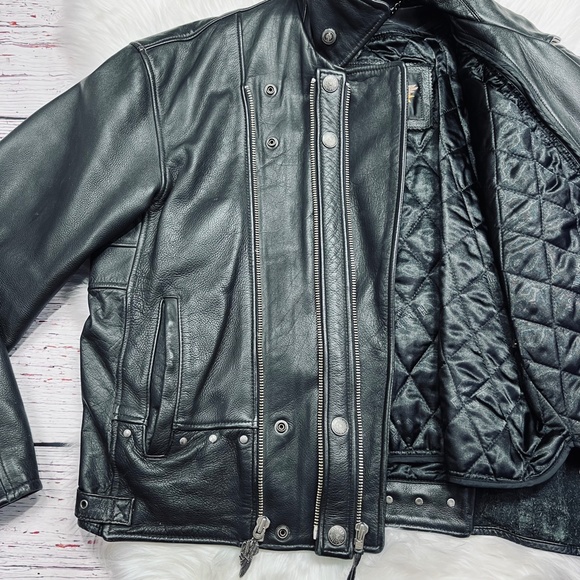 🚫SOLD!! NWOT |•HARLEY-DAVIDSON•| MEN’S PREMIUM BLACK LEATHER HARLEY-DAVIDSON - Picture 3 of 15